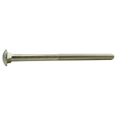 Carriage Bolt, Square Neck, 11 (Coarse), 10 in L, 18-8 Stainless Steel, 5 PK